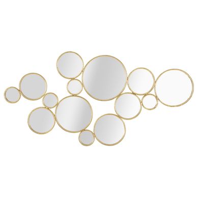 Décoration Murale En Métal "miroirs Ronds" 100cm doré
