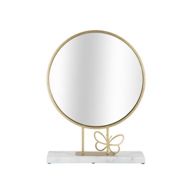 Miroir Sur Pied En Marbre "butterfly" 39cm Or