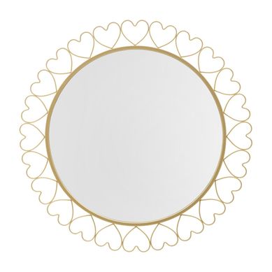 Miroir Mural Déco "hearts" 80cm Or