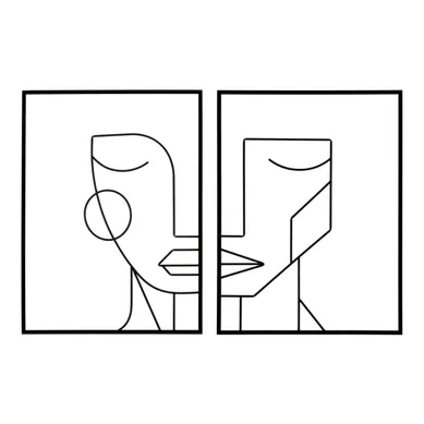 Lot De 2 Décorations Murales En Métal "tribal" 60cm Noir