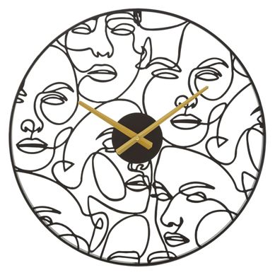 Horloge Murale En Métal "faces" 50cm Noir