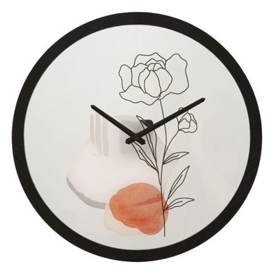 Horloge Murale En Verre "rose" 40cm Multicolore