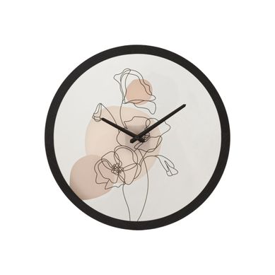Horloge Murale En Verre "fleurs" 40cm Multicolore