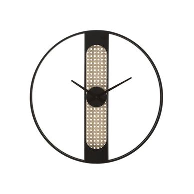 Horloge Murale Cannage "ribby" 60cm Noir et Crème
