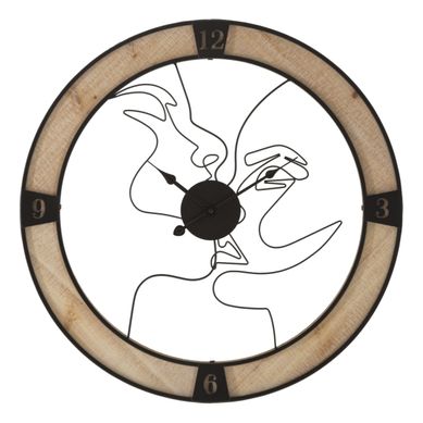 Horloge Murale En Métal "couple" 60cm Naturel et Noir