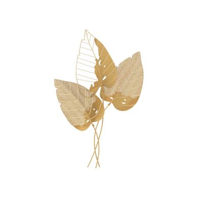 Décoration Murale En Métal "autumn Leaf" 84cm Or