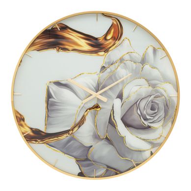 Horloge Murale En Verre "rose" 80cm Multicolore
