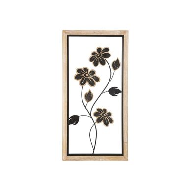 Décoration Murale Encadrée "girish" 60cm Naturel et Noir
