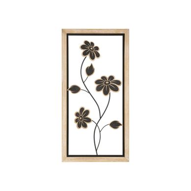 Décoration Murale Encadrée "girysh" 60cm Naturel et Noir