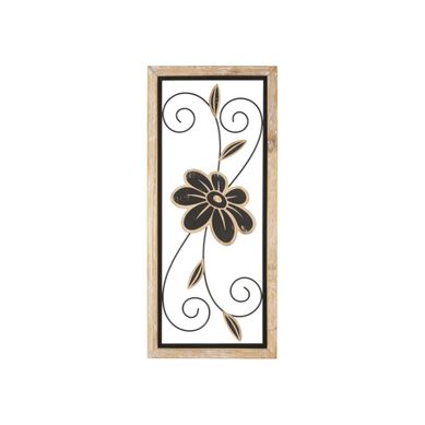 Décoration Murale Encadrée "koman" 60cm Naturel et Noir