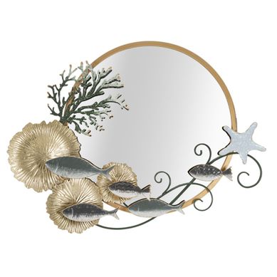 Miroir Mural Déco "coral" 88cm Multicolore