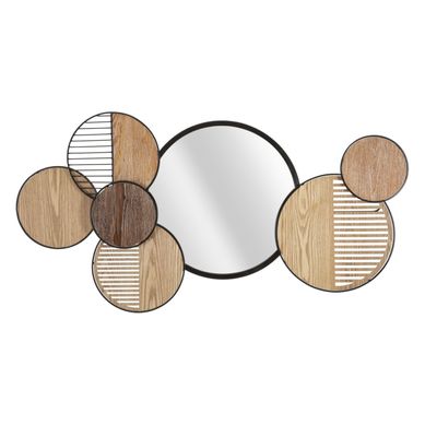 Miroir Mural Déco "woody" 123cm Naturel