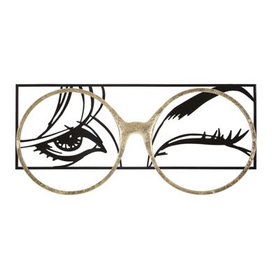 Décoration Murale Encadrée En Métal "eyewear" 89cm Noir et Or