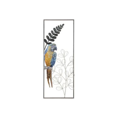 Décoration Murale Encadrée En Métal "parrot" 74cm Multicolore
