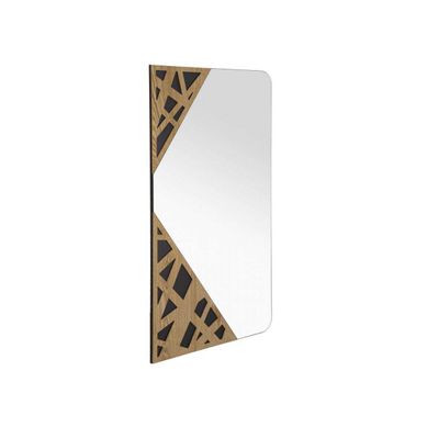 Miroir Mural Déco "angle" 90cm Naturel et Noir