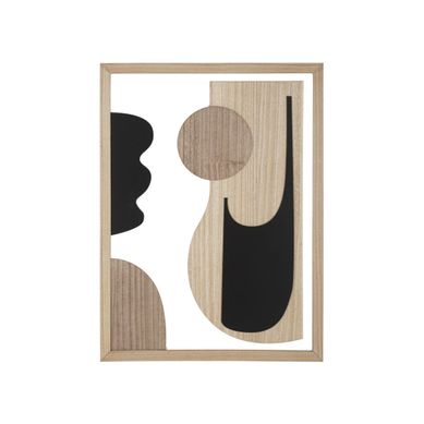 Décoration Murale Encadrée "astrys" 80cm Naturel et Noir