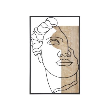 Décoration Murale Encadrée "david Face" 80cm Naturel et Noir