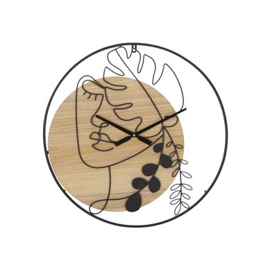 Horloge Murale En Métal "elegant" 60cm Naturel et Noir