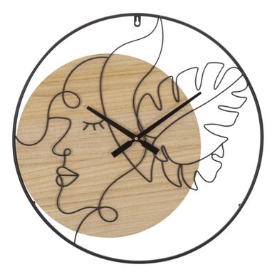 Horloge Murale En Métal "elegants" 60cm Naturel et Noir
