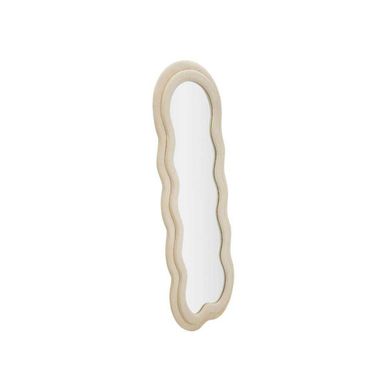 Miroir Mural En Velours "wavy" 160cm Crème