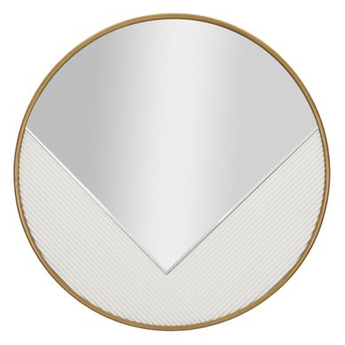 Miroir Mural Déco "tolosa" 80cm Blanc et Or