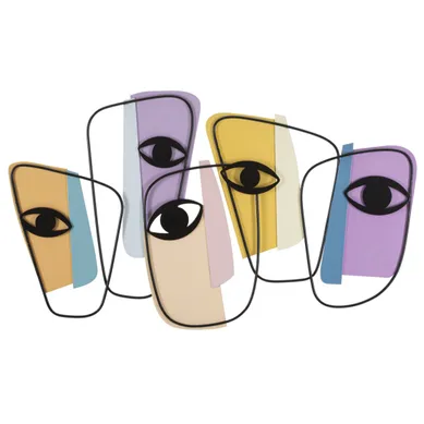 Décoration Murale En Métal "eyes" 120cm Multicolore