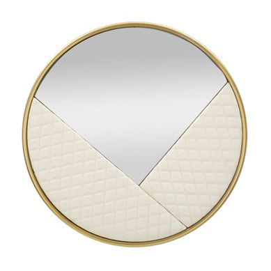 Miroir Mural Design "sharon" 80cm Blanc et Or