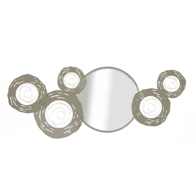 Décoration Murale Avec Miroir "hop" 106cm Argent