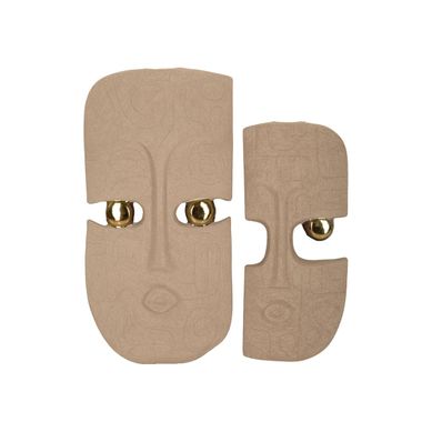 Lot De 2 Objets Muraux Déco "dakar" 40cm Marron