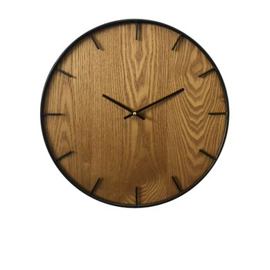 Pendules Horloge Murales Decor Mdf Marron Noir Salon 40x40x4,5