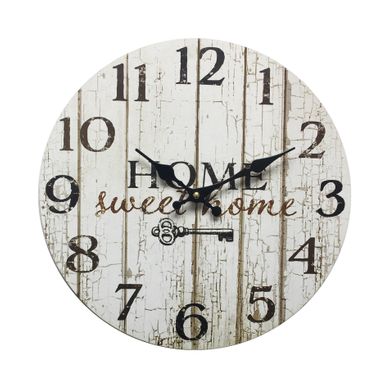 Pendules Horloge Murales Bois Blanc Shabby Décor 33,8x33,8x4 Pendules Horloge Murales Bois Blanc Shabby Décor 33,8x33,8x4