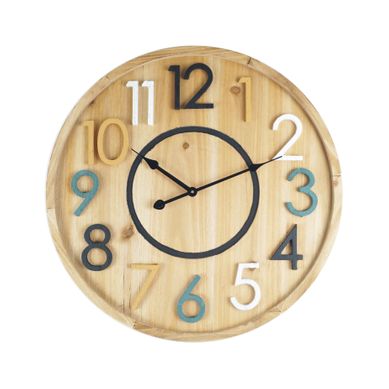 Horloge Murale En Bois Suspendues Design, Mdf, Ronde, Décoration Intérieure 50 Cm