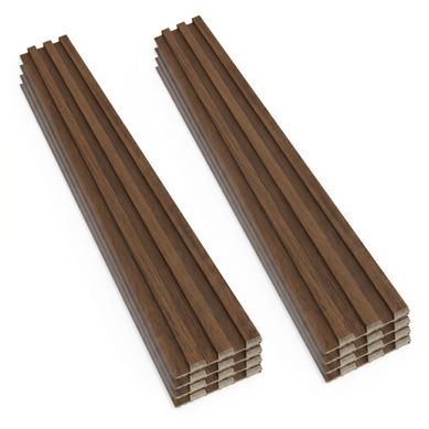 Bach - Lot De 8 Panneaux Acoustiques Décoratifs 150x18 Cm Pour Intérieur Et Extérieur En Wpc Walnut