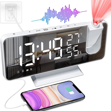 Horloge Avec Double Alarme Et Fonction Snooze, 3 Niveaux De Volume, Couleur Blanc