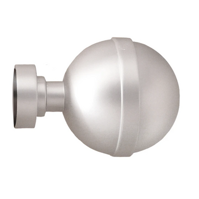 Paire D'embouts 'sphère' Pour Barre D. 28 Mm - Diam. 28 Mm - Argent
