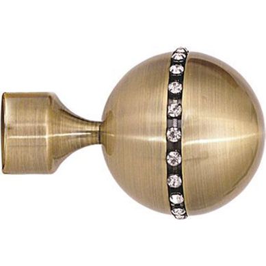 Paire Embouts De Tringle "sphère Strassée" - Diam. 20 Mm - Doré