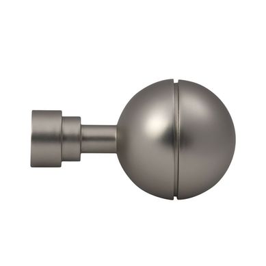 Lot 2 Embouts De Tringle "sphère Unie" - Diam. 20 Mm - Argent Mat