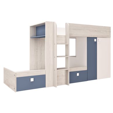 MELYMELO  imitation chêne, blanc et bleu