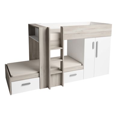 LUPY  Blanc et imitation chêne