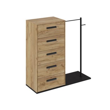 penderie AMY  noir et imitation chêne