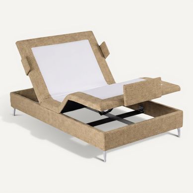 Sommier relax électrique sable NUIT FAUBOURG PLENITUDE 70x190 cm vue 3/4