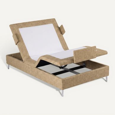 Sommier relax électrique sable NUIT FAUBOURG PLENITUDE 70x200 cm vue 3/4