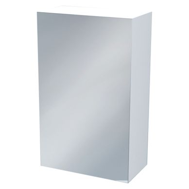 Miroir De Salle De Bain Armoirette Simple - 40x65cm - Blanc - Mélaminé Et Façade Verre Miroir