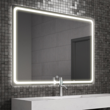 Miroir éclairage LED De Salle De Bain Veldi Avec Interrupteur Tactile - 100x80cm
