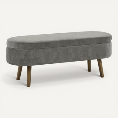 Banquette coffre pieds 76cm anthracite Guyane
