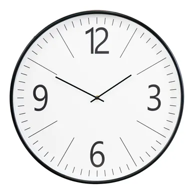 Horloge Murale Ronde Biel En Verre Et Plastique, Noir Et Blanc, D.51 Cm