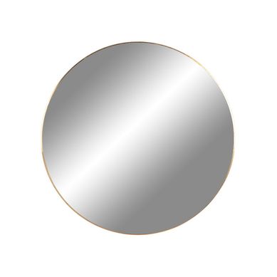 Miroir Mural Rond Jersey En Acier Couleur Laiton D.60 Cm