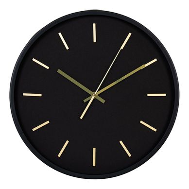 Horloge De Parete Kensington Noir Et Doré Silenzioso D.35 Cm