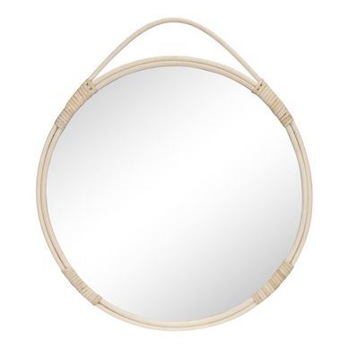 Miroir Mural Rond Malo En Rotin Naturel D.50 Cm