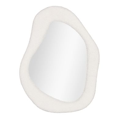 Miroir Mural Bosa Avec Cadre En Tissu Teddy Blanc 46,5×61 Cm